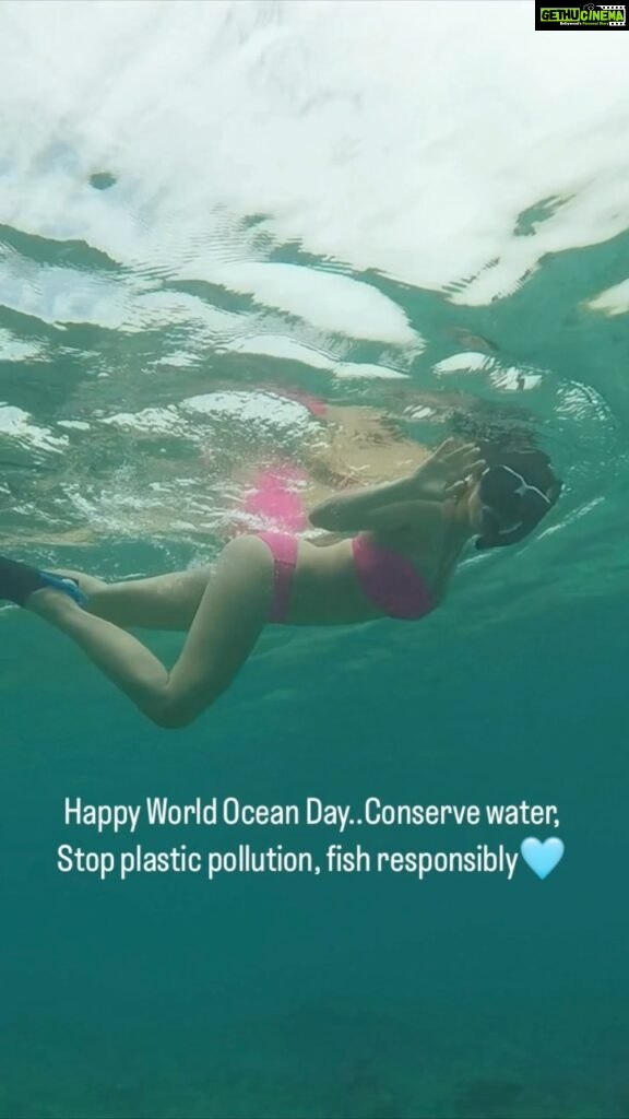 Sophie Choudry Instagram - #WorldOceanDay 🌊 Is there anything more magical than the Ocean? The beauty, the mystery, the life it holds. Oceans aren’t just water bodies, they are a source of life. They feed us, regulate our climate, and generate most of the oxygen we consume. Every wave has the power to recharge us! We are all connected and it is our duty to protect our oceans and all its beautiful creatures. We MUST stop polluting our Oceans, stop plastic pollution, fish responsibly, conserve water 🌊🌍 #worldoceansday #ocean #stopplasticpollution #conservewater #nature #snorkeling #fish #seaturtle #maldives #sophiechoudry #myhappyplace #underwater Tku @fairmont.maldives @nillynilzz for the beautiful experience🩵