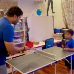 Soundarya Rajinikanth Instagram – The new addiction at home ☺️☺️🏓 my boys in blue 💙💙💙💙💙💙🤗🤗🤗