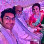 Soundarya Rajinikanth Instagram - Lovely evening with my father and husband at our most adorable #AkashAmbani s wedding !!! #FriendsLikeFamily #SolidBond ❤️❤️❤️🤗🤗🤗 wishing the newly wed the very best 🤗❤️ welcome to our family #Shloka 🙌🏻🥰