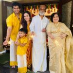 Soundarya Rajinikanth Instagram – Wishing everyone a very safe and Happy Diwali 🪔💫🌟 from our family to yours ❤️❤️❤️ Spread love and positivity .. Trust and surrender to the almighty !!!! 😇🙏🏻😇🌟 gods and gurus will always bless us #StaySafe #BeResponsible #GoCorona 🙏🏻🙏🏻😇😇