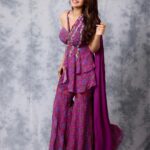 Sreeleela Instagram - How first day of #dhamaka promotions looked like💜 . . . . Styled by @rashmitathapa Wearing @rachitkhannaofficial Jewellery @spillthebead Styling team @aishwarya128 @__.gunjan.__ Shot by @pranav.foto