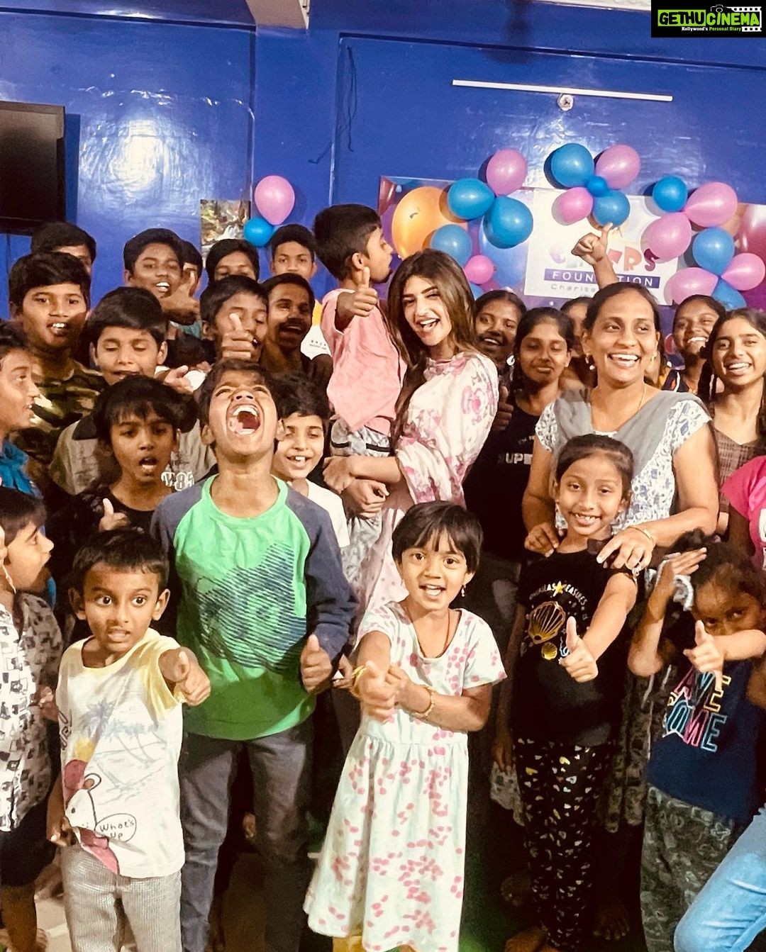 Sreeleela Instagram - My tiny group With giant dreams My small gundusss With the biggest heartssss They are so precious you wouldn’t know until you see them 🥹🥹 A day well spent Talking about dreams , stories , dancing, singing ,pampering, showering each other with loads of love 💓💓 I remember walking in with a heart full of love to give but guess what? They overflowed me with their cute little eyes and smiles 🥹🥰🥰 I know each one of you wants to experience this and trust me it’s possible !!! So many times people want to be there for others but they just don’t have direction and don’t know how to do it. It’s all in your hands - one tap, one google search and you’ll find your beautiful kids around you As I type this I don’t expect you to give extreme donations But all I want to say is that give them what’s most precious to you YOUR TIME YOUR LOVE YOUR WARMTH That’s what they need the most…… Just once a week or a month spend time eating a meal with them, it’s not only tummy filling but it’s heart filling 💝 And with my filled heart let’s start #Hereforyou Whenever you visit an orphanage or any such institution post a picture and tag #Hereforyou I’m waiting to see more pictures of twinkling eyes and smiling hearts 💕 What say? Let’s do this together Hand in hand I’m #Hereforyou