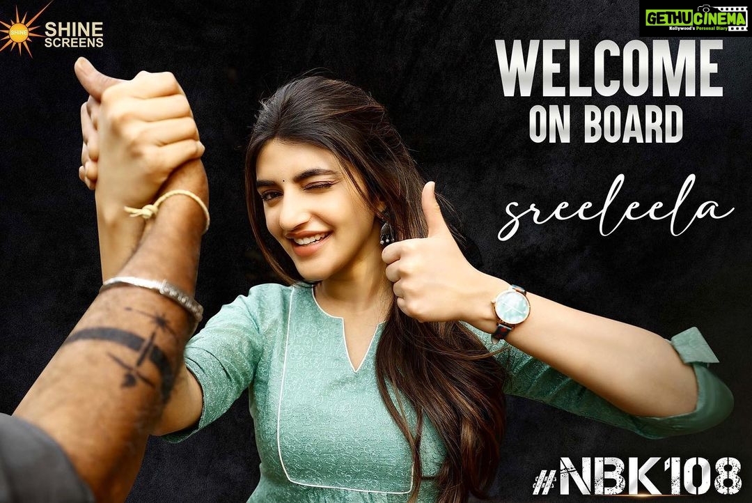 Sreeleela Instagram - Thrilled to tell you that I’ve joined the sets of #NBK108! Extremely excited to be working with #NandamuriBalakrishna garu @anilravipudi @musicthaman @shinescreencinema @sahu_garapati #HarishPeddi Trust me this role is different ✨