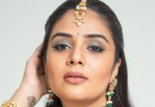 Sreemukhi Instagram - 🍀✨ Outfit @gummadidalashashi.label Makeup @nookesh.malla Hair @mahesh_ravulapalli PC @chinthuu_klicks #sreemukhi #green