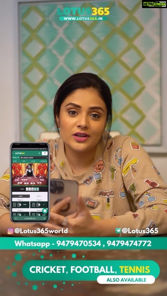 Sreemukhi Instagram - This IPL Gear up with @lotus365world 🏏, Now don’t just watch cricket, Play it! 🤑Join us now by registering on www.lotus365.in 🏆Win and show the World what you’re made of! 🤑Earn Amazing cash prizes by supporting your favourite teams with amazing live prediction 😎 and cashout features only on Lotus365 🤑 Open Your Account instantly, just msg Or Call On Numbers given below- Whatsapp - +9194777 77302 +9193434 29343 +9193432 41313 Call On - +91 8297930000 +91 8297320000 +91 81429 20000 +91 95058 60000 Disclaimer- These games are addictive and for Adults (18+) only. Play Responsibly.