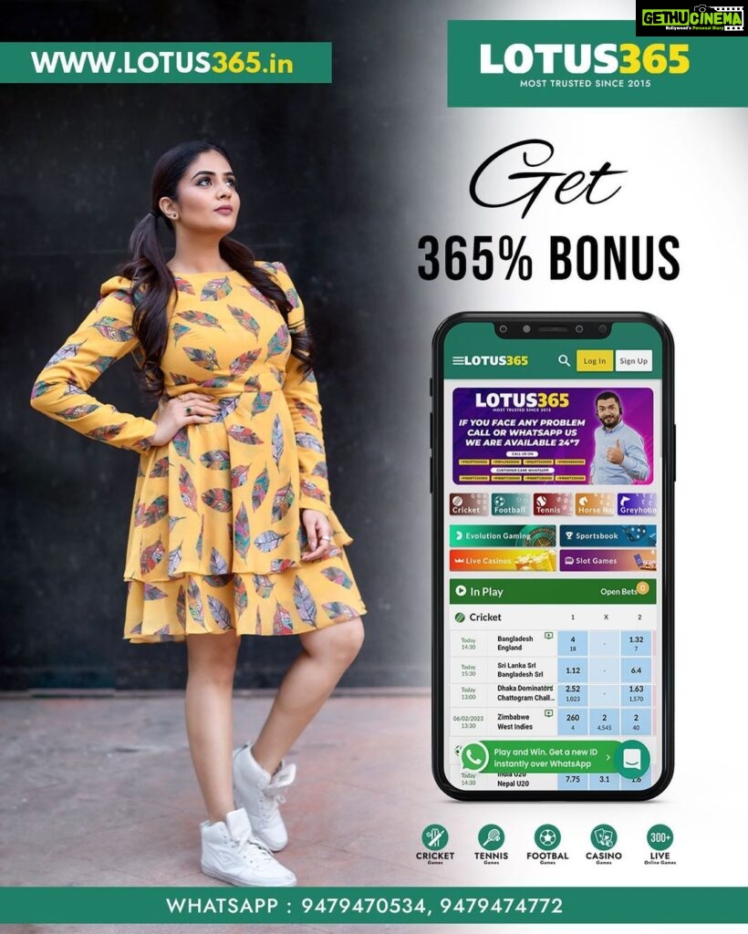 Sreemukhi Instagram - This IPL Gear up with @lotus365world 🏏, Now don't just watch cricket, Play it! 🤑Join us now by registering on www.lotus365.in 🏆Win and show the World what you’re made of! 🤑Earn Amazing cash prizes by supporting your favourite teams with amazing live prediction 😎 and cashout features only on Lotus365 🤑 Open Your Account instantly, just msg Or Call On Numbers given below- Whatsapp - +9194777 77302 +9193434 29343 +9193432 41313 Call On - +91 8297930000 +91 8297320000 +91 81429 20000 +91 95058 60000 Disclaimer- These games are addictive and for Adults (18+) only. Play Responsibly.