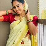 Sreethu Krishnan Instagram - 🌺Customized half saree by @bougainvilleatvm 🌺… #onam #shoot #asianet Thiruvananthapuram, Kerala, India