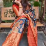 Sridevi Vijaykumar Instagram - ❤️😊💃🤗💥❤️ @rdm_collections90 #saree#sareelove#justlikethat#kalamkari#kanchikalamkari#silksaree#instareels#insta#video#smile#