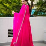 Sridevi Vijaykumar Instagram - A little bit of pink, a whole lot of elegance! 💗💫 Wearing this beautiful outfit from @labelswethareddy paired it with these contrast emerald earrings from @the_jewel_gallery Hair: @vyshalisundaram_hairstylist Photography:@jaganselvamphotography . . . . . . . . . . . . . #Indianattirelove #stylingindian #indianoutfitinspo #indiansuits #pinklove #indianoutfitgoals #indianfits #fitoftheday #indianstyles #indianpinterest
