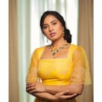 Srushti Dange Instagram - Back to my favourite colour 💛 Styled by @swethaindiranstylist Designed by @sindira_by_swethaindiran MUA by @hairandmakeupbynive Hairdo by @vishaa_hairandmakeup Photographer @dhanush__photography Jewellery @sankge #photography #happy #picoftheday #cute #srushtidange #like4like #travel #instagram #style #summer #instadaily #fitness #food #fun #beauty #srushti #smile #cookuwithcomali #music #ootd #instamood #cwc #cookwithcomali #cookwithcomali4 #cookwithcomaliseason4