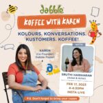 Sruthi Hariharan Instagram – Kolours. Konversations. Kustomers. Koffee! 
Presenting #KoffeeWithKaren – a crisp (or shall we say krisp?) live session with some of our beloved Dabble customers every Friday.

We’re thrilled to be launching this with Sruthi Hariharan (@sruthi_hariharan22) – an artist and actor par excellence. Sruthi has been an integral part of the Dabble family, and we can’t wait to hear her thoughts on parenting, introducing creativity to children and so much more.

Looking forward to seeing you all on the live session tomorrow at 4pm. Set your reminders and don’t forget to tune in.

PS: we’re delighted to partner with Shark Tank fame @blueteaindia to create an exclusive hamper for our guest this week.

#Dabbleplayart #dabblecommunity #artforkids #artsupplies #artandcraft #toxinfree #parentingcommunity #toddlerlife #preschoollife #womenentrepreneurs #smallbusinessindia #makeinindia #madeinindia