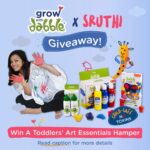 Sruthi Hariharan Instagram - #GiveawayAlert: What better way to wrap up our #GrowWithDabble campaign than giving back some love that you all showered us with in the last weeks. 💕 We had the pleasure of collaborating with a passionate Dabbler Mom ,@sruthi_hariharan22 who truly connects to the essence of Dabble by inspiring her child with a safe, playful imaginative environment at home. 🥰 All you need to do is: ⭐ Follow @dabbleplayart & @sruthi_hariharan22 ⭐ Save the post ⭐ Share on stories tagging @dabbleplayart & @sruthi_hariharan22 ⭐ Tell us in the comments below how soon did you introduce your child to art and how you did it! Giveaway closes on 1 August. Participate now! #growwithdabble #contestalert #artcontest #artforkids #artandcraft #explorepage #letyourcoloursmakesomenoise