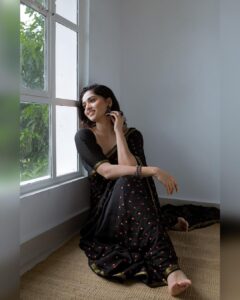 Sunaina Instagram - 🌸 
shot by @madras_ponnu 
Wearing @bespoke.dhishya 
Styled by @dhikshitha_suresh 
MUA @vyshalisundaram_hairstylist