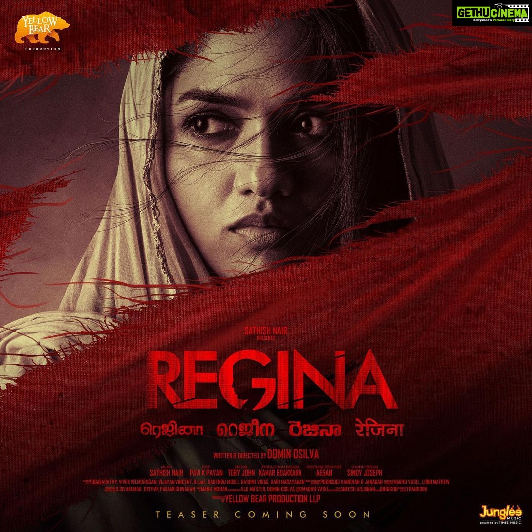 Sunaina Instagram - Teaser coming soon! @reginamovie #Reginamovie #newlookposter @domin.dsilva @sathish__nair @yellowbearproduction @pavi_k_pavan_dop