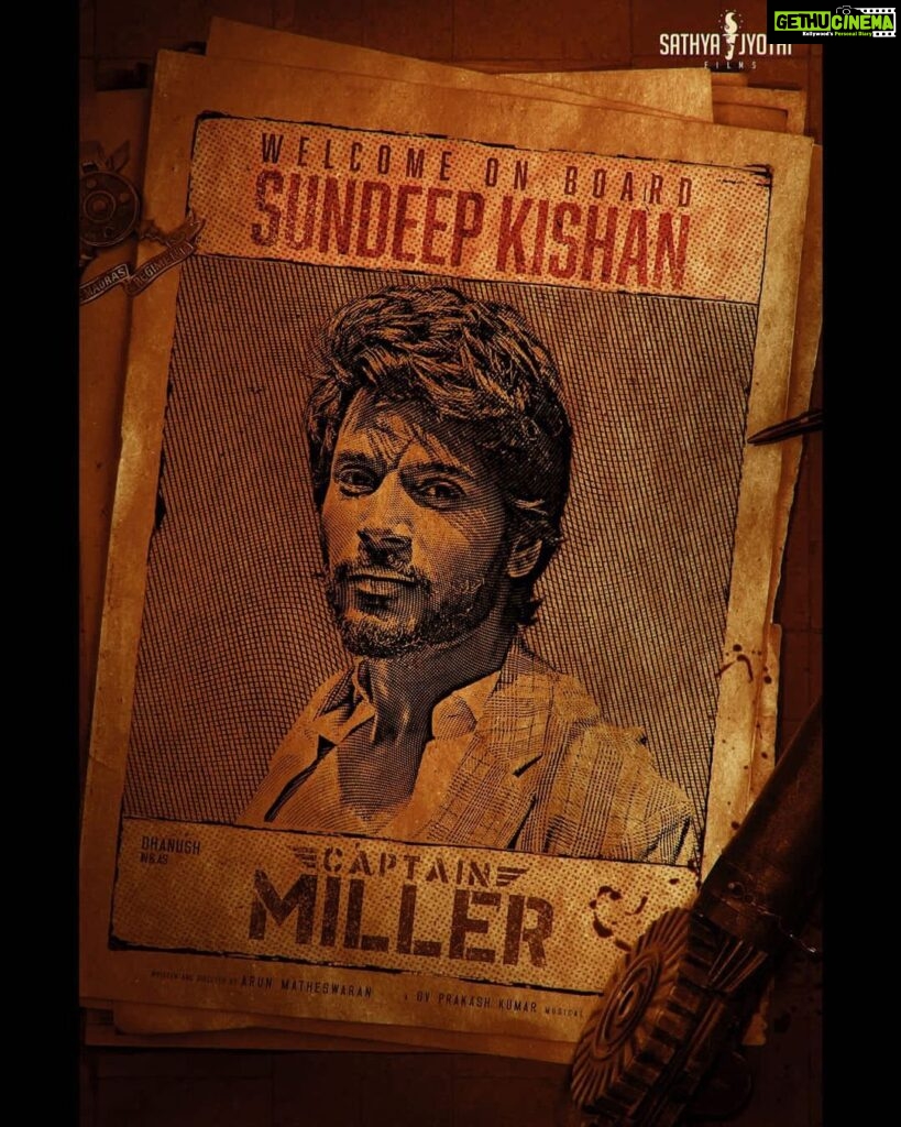Sundeep Kishan Instagram - Pleased to be a Part of the Incredibly Ambitious #CaptainMiller Honoured to be working alongside a man of Mammoth talent & A constant source of Inspiration @dhanushkraja anna ♥ Thank the Genius #ArunMatheshwaran & Dear @sathyajyothifilms for bringing this crazy part to me ♥ @gvprakash ♥ Jai Hind 🇮🇳