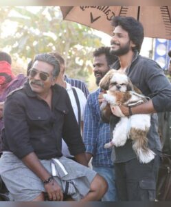 Sundeep Kishan Instagram - Just Pure Love.. ♥️
#Michael behind the scenes …

@actorvijaysethupathi anna ♥️
@varusarathkumar ma ♥️

(Ps: Michael only got to smile behind the scenes lol )
