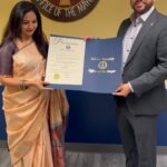 Sunitha Upadrashta Instagram – Thank you @mayorsamjoshi for this recognition!! It’s a proud moment for me. will cherish it for a long time. Thanks for encouraging our artists and taking major part in promoting our culture. Thank you @ujwal_kasthala for making this happen!!