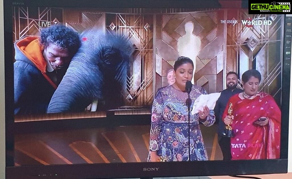 Sunitha Upadrashta Instagram - My favourite “The elephant whisperers” won Oscar in the Documentary short subject category.. I am super happy about this. Now waiting for Naatu Naatu..