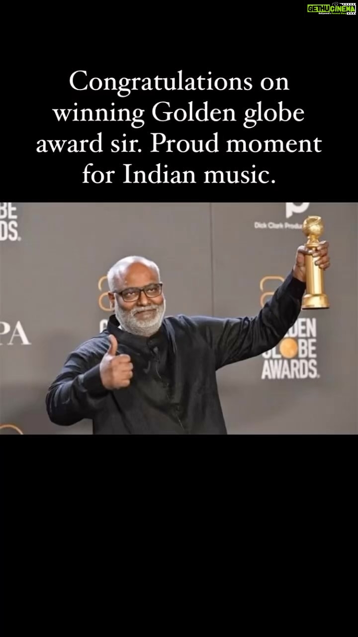 Sunitha Upadrashta Instagram - It’s historic… hearty congratulations to the entire team of RRR and “Naatu Naatu” song for winning the prestigious Golden globe!! Proud moment.