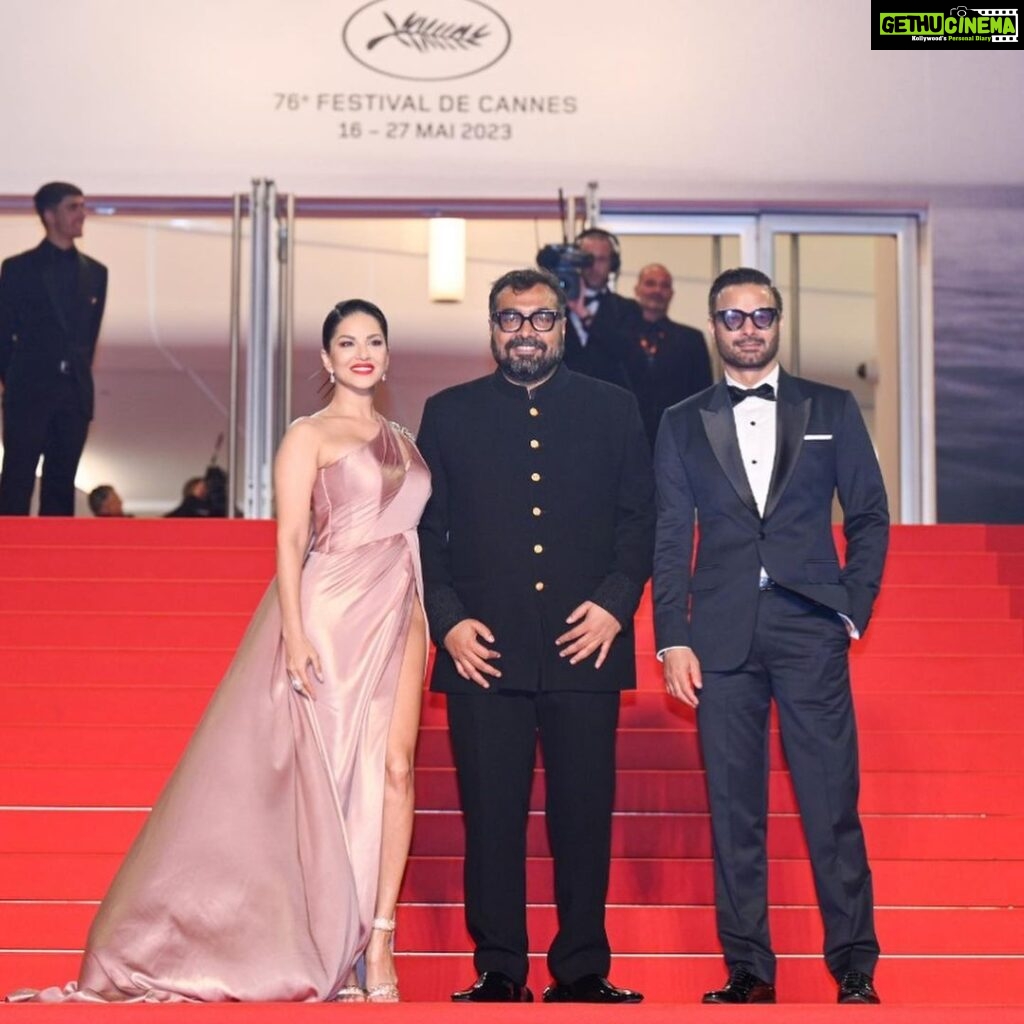 Sunny Leone Instagram - The proudest moment of my career so far! Thank you @anuragkashyap10 for this moment! And @itsrahulbhat for letting me be share the screen with you in this amazing performance! Love you both! #kennedy @festivaldecannes @zeestudiosofficial @goodbadfilmsofficial #SunnyLeone #SunnyLeoneAtCannes #KennedyAtCannes Cannes, French Riviera, France