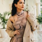 Sunny Leone Instagram - Love this look for day 3 press for #kennedy @festivaldecannes Styled by @ilya.vanzato Jacket by @thefrankieshop Dress by @julfermilano Hair and make up by @tomasmoucka Photography by @tomasmoucka . . #SunnyLeone #SunnyLeoneAtCannes #KennedyAtCannes @anuragkashyap10 @zeestudiosofficial @goodbadfilmsofficial Cannes, French Riviera, France
