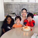 Sunny Leone Instagram – Thank you all my babies and @dirrty99 for my lovely cake and family time! So sweet and special!