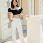 Sunny Leone Instagram - Hello day 2 of press for #Kennedy Love this look styled by @ilya.vanzato Top @gemymaalouf Pant @bcbgmaxazria Hair and make up @tomasmoucka Photography @tomasmoucka @anuragkashyap10 @zeestudiosofficial @goodbadfilmsofficial . . #SunnyLeone #SunnyLeoneAtCannes #KennedyAtCannes @festivaldecannes Cannes, French Riviera, France