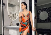 Sunny Leone Instagram - Such a pretty dress! Outfit by @khushburathodlabel Jewellery by @shayagrams Styled by @hitendrakapopara Fashion Team @tanyakalraaa @sarinabudathok HMU @kin_vanity