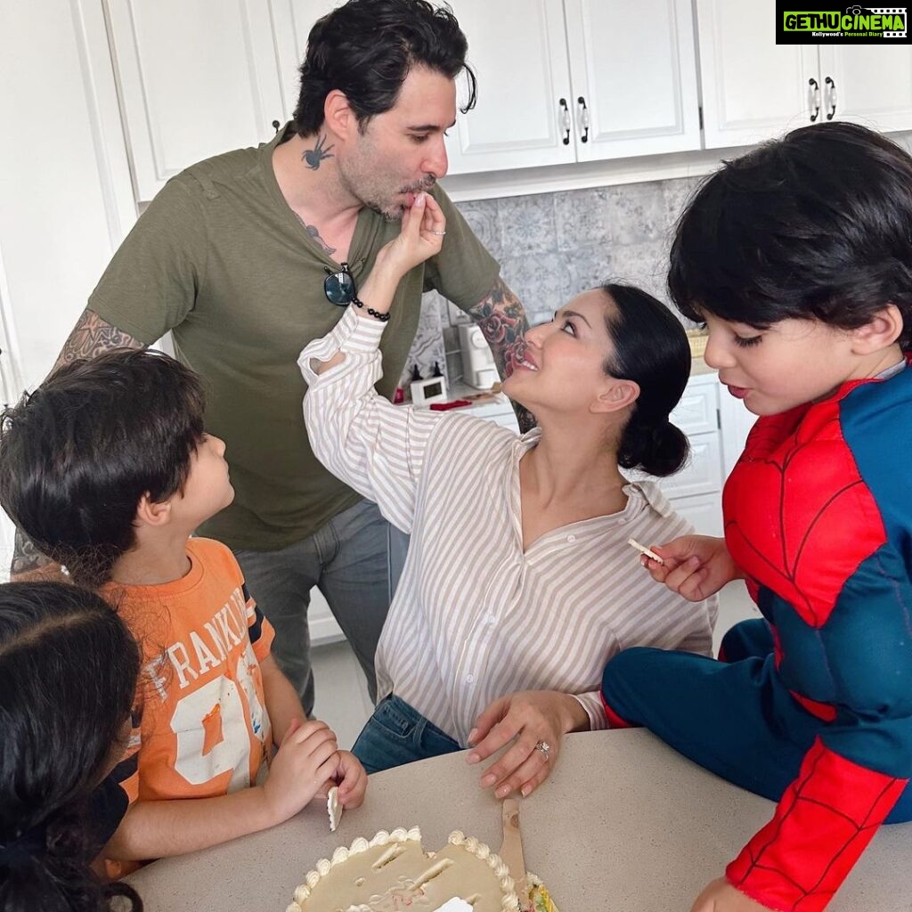 Sunny Leone Instagram - Thank you all my babies and @dirrty99 for my lovely cake and family time! So sweet and special!