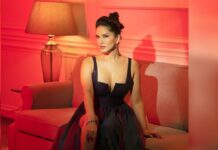 Sunny Leone Instagram - More from last night! Outfit by @cedaarandpine Jewellery by @shivamgolddiamonds Styled by @hitendrakapopara Fashion Team @tanyakalraaa @sarinabudathoki H&M @scottf_beauty and his assistant “B” Shot by @navneet_photography @starstruckbysl #fashion #filmfare #design #redcarpet #sunnyleone #starstruck