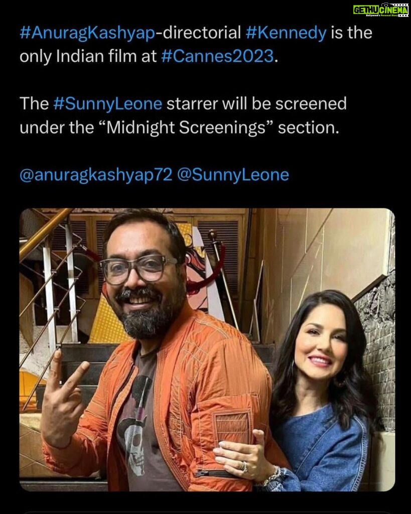 Sunny Leone Instagram - I am beyond belief at this amazing moment. One of the proudest moments of my entire career. The ONLY Indian film to be representing India at the prestigious @festivaldecannes @anuragkashyap10 you are my light that has given me this chance to audition for this part. I will forever be your “Charlie” thank you to the moon and back. @itsrahulbhat you are our Kennedy and the one who is going to keep the world on edge with your performance! Love ya and so proud! "Cann kholke sunlo" I am super excited to announce my next film #Kennedy is in the Official Selection at the Cannes Film Festival! Directed by Anurag Kashyap, Kennedy will premiere as part of the Official Selection in the Midnight Screenings section at the 76th Cannes Film Festival. @anuragkashyap10 @festivaldecannes @goodbadfilmsofficial @cinemakasam @kabirahuja @shariq_patel @zeestudiosofficial @sylvesterfonseca #KunalSharma @atanline @aamir.aziz.3785 @boyblanck @musicnarula @indikarakshay @kavanahalpara @kazvindangor @prashant316 @viralshah_ @adrika.shetty @manoj.limbachiya.94 @gautamkishanchandani @rod__sunil @mrityunjaysingh.vfx @makarandsurte @gautmik #SakshiMehtaLau @animeshpanwar @deepak.kattar @filmynerd @warriorsttouch @truebluedesignco #Kennedy #KennedyAtCannes