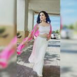 Sunny Leone Instagram - About Austin!! Outfit by @bhaktiandhitendra @bhakti_designer Earrings @the_bling_girll x @offbeatmediain Bangles @vivinia_designer_jewelery Styled by @hitendrakapopara Fashion Team @tanyakalraaa @sarinabudathoki Hmu @ricardoferrise2