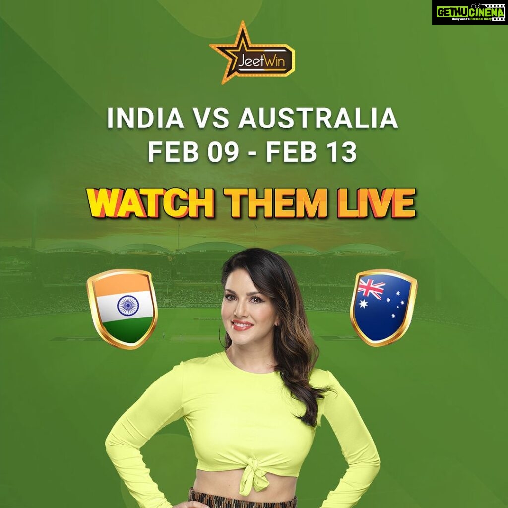 Sunny Leone Instagram - It will be inspiring to see the Indian team back on track as they begin a crucial test series against the Aussies today. Lets all show them our support. STREAM LIVE! Visit JeetWin to watch it live and join now! Click on the link in my story to Predict & Win! #SunnyLeone #Jeetwin #INDvsAUS
