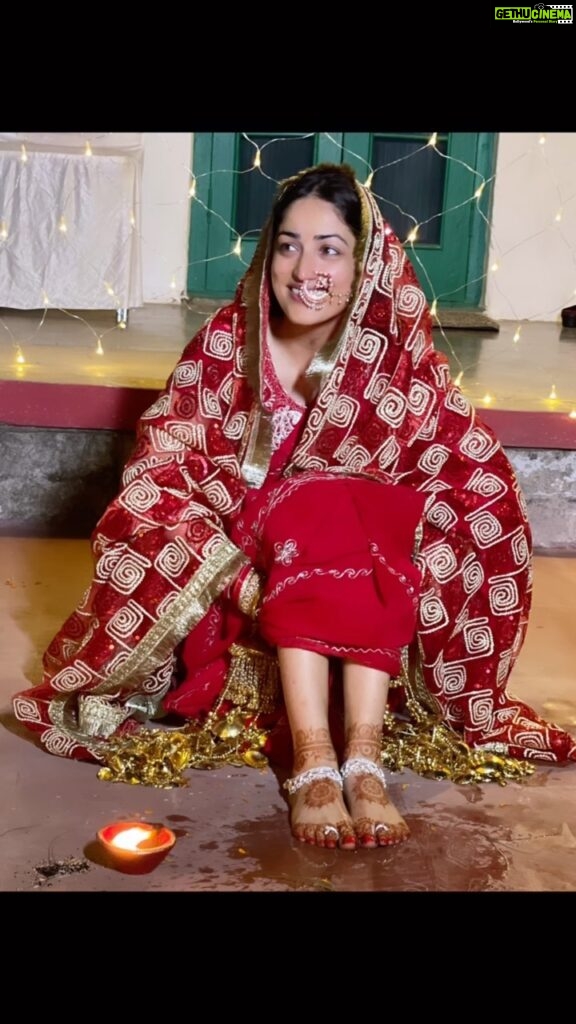 Surilie Gautam Instagram - Happy 2 years ❤🥰😍 #beautifulbride #weddingtimes #haldi #love #happiness #tilleternity❤ @yamigautam @adityadharfilms Himachal Pradesh