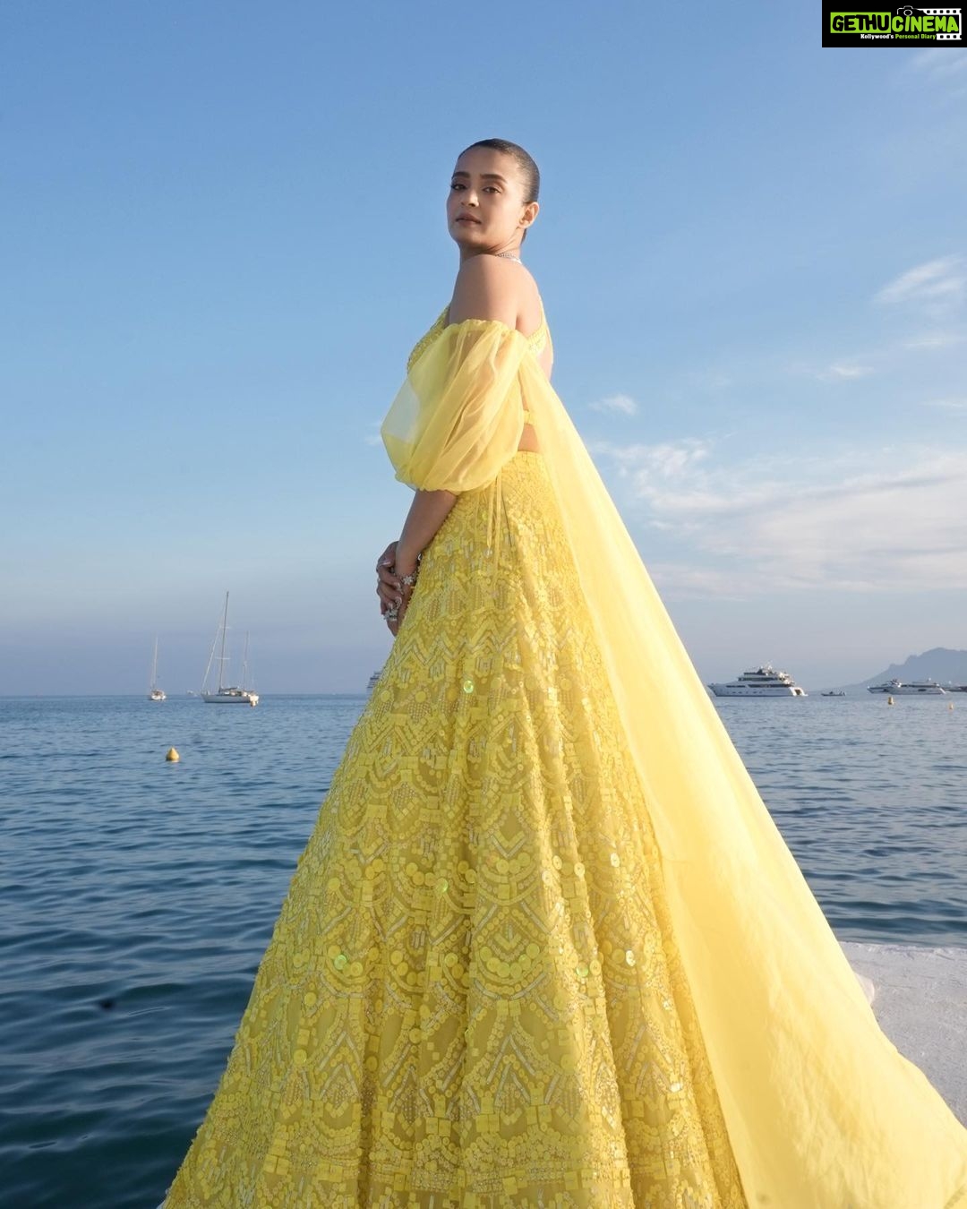 Surveen Chawla Instagram - When at Cannes shine brighter than the sun 💛 Thanks to my most amazing team for making my vision come to life. Makeup: @letsmakeupwithanna Hairstyle: @asma.hairstyle_ Outfit: @seemagujraldesign Jewellery: @hybajewels @karishma.joolry @raabtabyrahul @anaqajewels Styled by: @sukritigrover Styling Team: @vanigupta.23 @simrankumar19 Cannes styling assistant: @yuliamoatti_stylist Photographer: @faisal_miya__photuwale #Cannes #Cannes2023