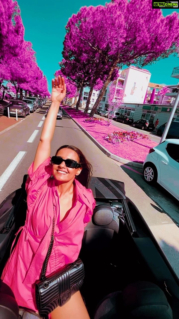 Surveen Chawla Instagram - What if my world was pink today? 🌸 Shot by: @faisal_miya__photuwale #CarLover #CarEnthusiast #CarLifestyle #SuckerForCars #PinkEveryday #StreetStyle #PinkAsthetic #TravelDiaries #SummerTravelDiaries