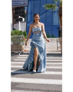 Surveen Chawla Instagram - Color pallete for the day - Denim 🩵

Outfit: @deme_love_ 
Jewellery: @mozaati
Styled by: @sukritigrover 
Styling Team: @vanigupta.23 @simrankumar19
Intern: @mahek_gada
Shot by: @faisal_miya__photuwale 

#Cannes #Cannes2023