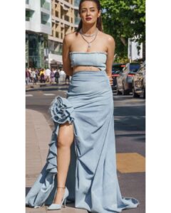 Surveen Chawla Instagram - Color pallete for the day - Denim 🩵

Outfit: @deme_love_ 
Jewellery: @mozaati
Styled by: @sukritigrover 
Styling Team: @vanigupta.23 @simrankumar19
Intern: @mahek_gada
Shot by: @faisal_miya__photuwale 

#Cannes #Cannes2023