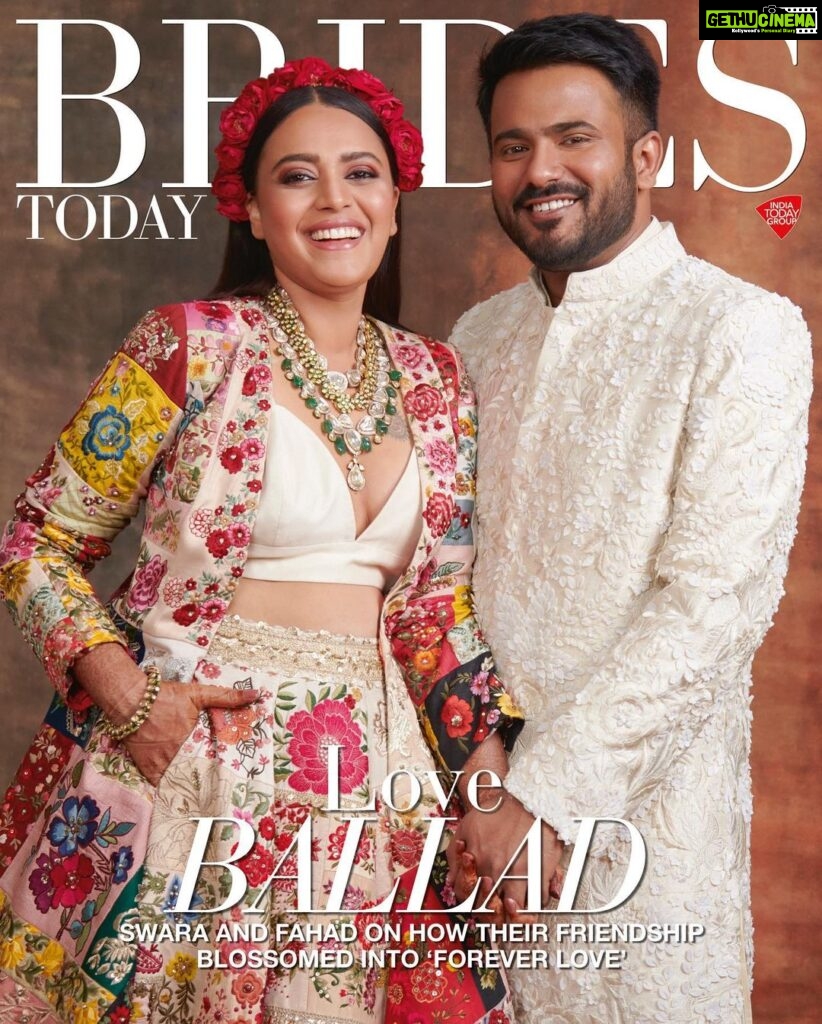 Swara Bhaskar Instagram - A few weeks ago, actor Swara Bhasker (@reallyswara) registered her marriage to Fahad Ahmad (@fahadzirarahmad), social activist and State President of the Samajwadi Yuvjan Sabha, and celebrated with friends and family at a reception in the capital... The newlyweds let Brides Today in on their journey from friendship to love, what drew them to each other, and what they believe is the secret to a happy, healthy relationship. ⠀⠀ An excerpt from the interview: Brides Today: When did you realise that you were meant to be together? Swara Bhasker: "What I love about our relationship is that we started off as friends. For some reason, I always trusted him; he never did anything that felt like he was trying to leverage my 'celebrity status'. I felt like he was interested in me for who I am. In September 2022, I had a small surgery —not cosmetic!—and I had to be on bed rest for two weeks. I told him about it, and his response made me feel seen. He didn’t judge, and that allowed me to share some personal, intimate details about me and my life, with him. He used to check on me twice a day during that time, and I was very touched by his concern." Editor: Nandini Bhalla (@nandinibhalla) Photographs: Raju Raman (@raju.raman) Styling: Palak Valecha (@_palakvalecha_) Interview: Meghna Sharma (@sharmameghna) Hair and Make-up: Anu Kaushik (@kaushikanu) Fashion Assistant: Rhea Kimberly Mitra (@rheaa_mitra) Artist's Reputation Management Agency: Keerat Publicity (@kpublicity), Shilpi Ishan Verma (@duggal_shilpi), Bhavika Karia (@bhavikak27) Swara is wearing an Upcycled Multi Patchwork Red Ombré Lehenga, and Upcycled Multi Patchwork Peplum Jacket with Bralette, both Varun Bahl (@varunbahlcouture). Nooran Polki Set, Panchsheel Jewellers (@panchsheeljewellers). Gold Jadau Paunchi Bracelet, Amrapali Jewels (@amrapalijewels) Fahad is wearing a Cream Three-Dimensional Floral Sherwani Set, Seema Gujral (@seemagujraldesign) Read our digital coverstars' tale of love in the latest issue of Brides Today—on stands now. . . . . . #BridesToday #SwaraBhasker #FahadAhmad #BridesTodayCover