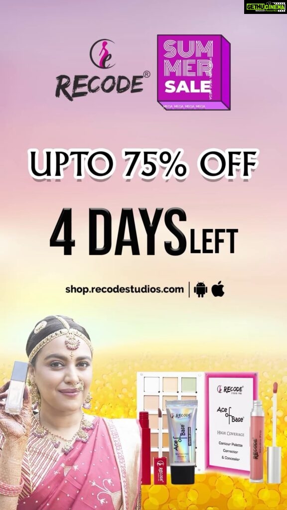 Swara Bhaskar Instagram - 🌞 Get ready to glow this summer with 𝐑𝐞𝐜𝐨𝐝𝐞’𝐬 𝐌𝐞𝐠𝐚 𝐒𝐮𝐦𝐦𝐞𝐫 𝐒𝐚𝐥𝐞! Starting June 𝟏𝐬𝐭 to 𝐉𝐮𝐧𝐞 𝟖𝐭𝐡, all your favourite beauty and makeup brands will be available at dazzling discounts of 𝘂𝗽 𝘁𝗼 𝟳𝟱% 𝗼𝗳𝗳 🛍️ From the best of foundations, eye-popping palettes, lipsticks to add to your collection, to skincare essentials that hydrate and refresh, there’s something for everyone in this not-to-be-missed sale. 🎉 The sale kicks off each day at 𝟏𝟏 𝐀𝐌 sharp - be sure to mark your calendars and set your alarms because these deals won’t last long. 🛒 www.recodestudios.com or use Recode Studios Mobile Apps on both iOS & android #LoveRecode SummerGlow #NourishYourSkin #SummerBeautyEssentials #BeautyBargains #SummerSkinSavings