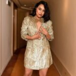 Swara Bhaskar Instagram - Trail blazing✨✨ @cairofilms . Blazer and heels: @rahulmishra_7 . Styled by: @prifreebee @a.bee.at.work Photographs: @ahmedsami_photography Hair : @antergallactic Make-Up: @makeupbyyaramaziad @lancomepopup . . . . . #cairointernationalfilmfestival #party #offduty #dancingthenightaway #blazerdress #sequins #mint #absolutelove Cairo, Egypt