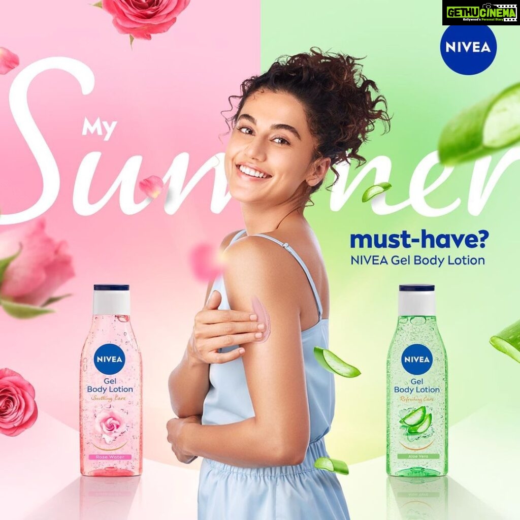 Taapsee Pannu Instagram - Get rid of sticky-icky-icky skin this summers with @niveaindia ’s Gel Body Lotion for 24hr hydrated SKIn. Have you tried it yet? Get yours on @Flipkart. #ad