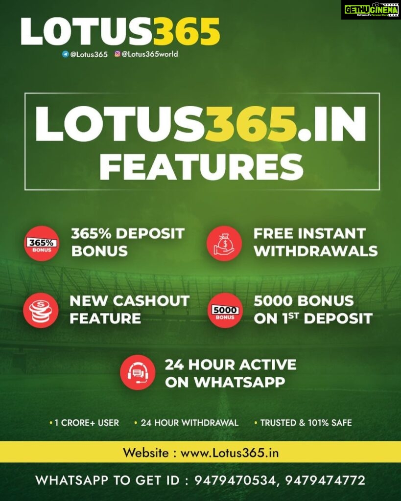 Tamannaah Instagram - This IPL Gear up with www.lotus365.in 🏏, Now don't just watch cricket, Play it! @Lotus365world 🤑Join us now by registering on www.lotus365.in 🏆Win and show the World what you’re made of! 🤑Earn Amazing cash prizes by supporting your favourite teams with amazing live prediction 😎 and cashout features only on Lotus365 🤑 Open Your Account instantly, just msg Or Call On Numbers given below- Whatsapp - +9194777 77302 +9193434 29343 +9193432 41313 Call On - +91 8297930000 +91 8297320000 +91 81429 20000 +91 95058 60000 Disclaimer- These games are addictive and for Adults (18+) only. Play Responsibly.