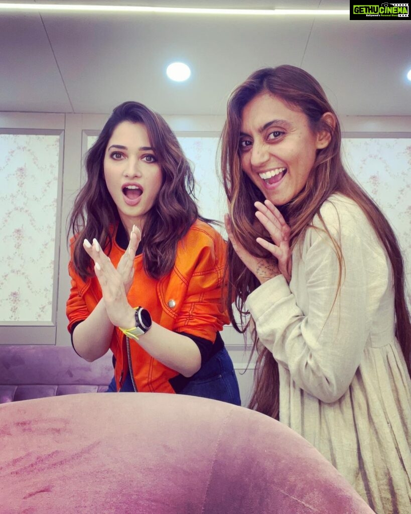 Tamannaah Instagram - This is where I spend most of my time and these are the people I enjoy doing it with ❤️❤️❤️ @bbhiral @savleenmanchanda . First working day of 2023✅