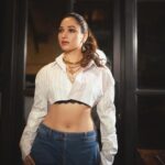 Tamannaah Instagram - Crop it like it’s hot 🤍🤍🤍 Outfit: @off___white @giuseppedimorabito_official Jewelry: @misho_designs @gabyray @ishhaara Styled by: @shaleenanathani Assisted by: @vasudhaguptaa Hair: @hairbyseema assisted by @aryan.mhatre07 Makeup: @savleenmanchanda Assisted by: @anushkajainn__ Shot by: @pixel.exposures @vidhigodha Digital team: @59thparallel