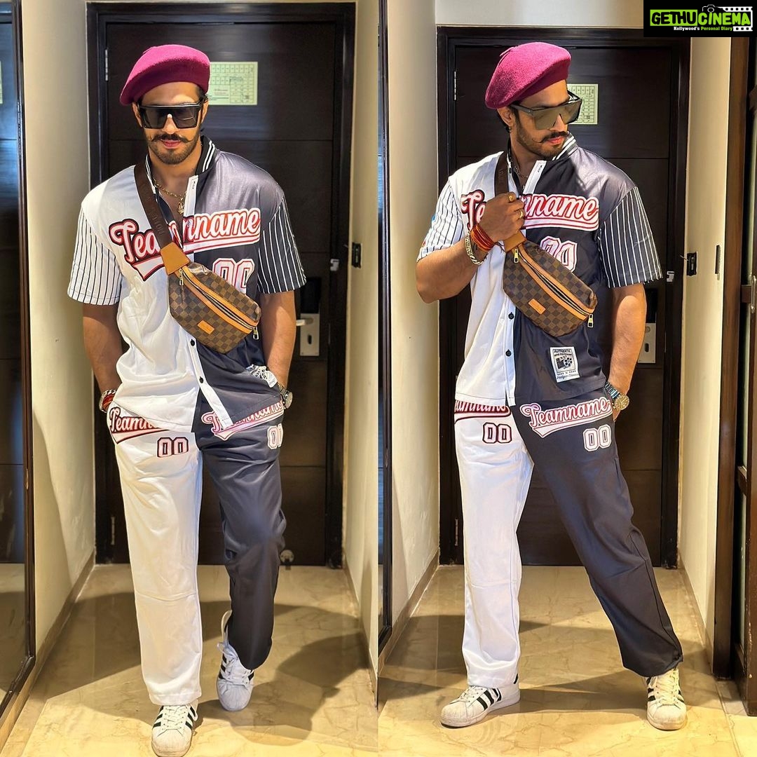 Thakur Anoop Singh Instagram - Jaipur ke successful Event ke baad hum chale Phir apni karmabhoomi - Mumbai !! Aaj ka AirPort look Styled by my fav stylist @talwinder_singhofficial Track suit Aur fanny bag pasand aaya ho toh call karlo ( +91 98787 08883 )