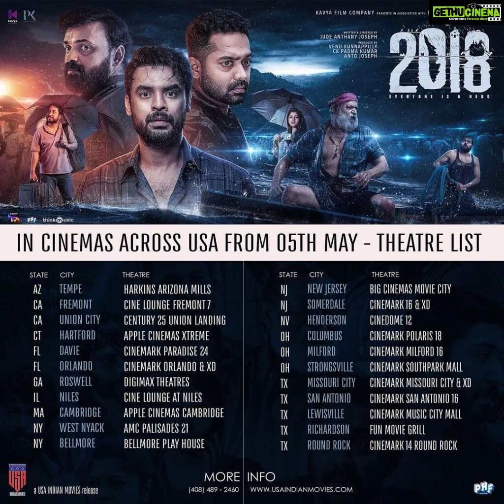 Tovino Thomas Instagram - 2018 Outside India Theatre List !!