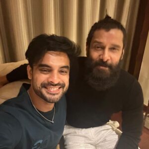 Tovino Thomas Instagram - A moment of pure, uncontainable fandom! I had the incredible opportunity to meet the maestro himself - Vikram sir. How do I describe what he has been to me, growing up. I had watched Annyan countless times, and I remember that each time his performance would hit different. Trying to be Vikram-cool was the aspiration. Even as cinema happened, and when something off the flow comes up, my thoughts, plans, references - everything would have his presence. And I just got to spend some supercool time with this idol... And truly an idol! To top the style, charm and superabilities, he speaks with such humility and acknowledgement. I'm overwhelmed in different ways. Will stick to the fanboy hit, because that is the most dreamy. @the_real_chiyaan #fanboy #vikram #chiyaan #actor #fashionicon #idol