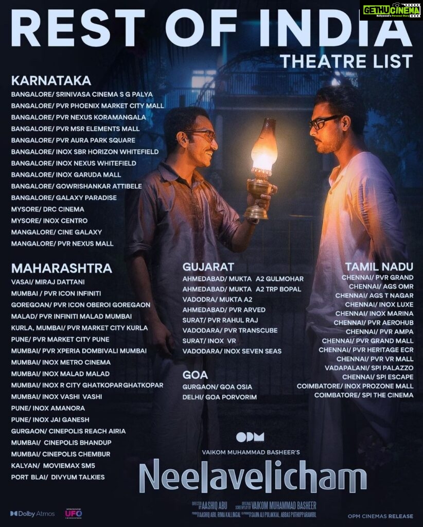 Tovino Thomas Instagram - Neelavelicham theatre list!