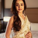 Trisha Instagram - 🕊️🧿 Outfit: @rohitbalofficial Jewellery: @kishandasjewellery Footwear: @crimzonworld Style team : @ekalakhani @team___e @malinikarthikeyan @harshene.ravichandar @arpita.kc @mayuri_srivastava Makeup @uspawar3 Hair @rohini_hairstylist Photographed by @beejlakhani Production: @donsrini for @madrastalkies @lyca_productions #PS2 #PonniyinSelvan #ManiRatnam #TrishaKrishnan #TeamE #CholasAreBack #KishandasJewellery #EkaLakhani #CholaTour Mumbai